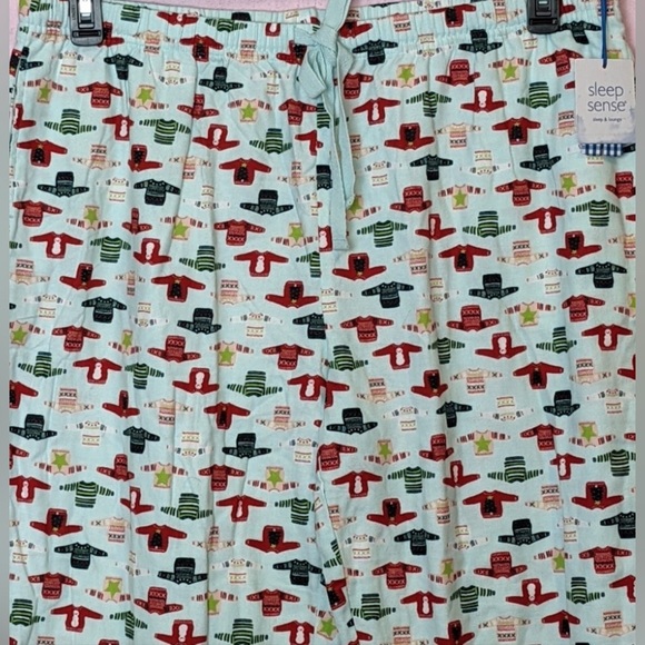 Sleep Sense Portuguese Flannel Christmas Sweater Pajama Pants with Pockets - Picture 2 of 4